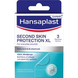 Hansaplast Second Skin Protection XL Προηγμένα Υδροκολλοειδή Επιθέματα 6x7cm 3 Τεμάχια HANSAPLAST Αυτοκόλλητα Επιθέματα Μικροτραυμάτων