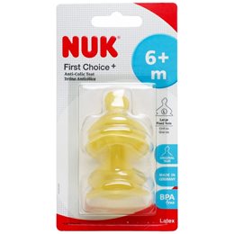 Nuk First Choice+ Θηλές Από Καουτσούκ Μεγάλης Ροής ( Latex Large ) 6+ Μηνών 2 τεμάχια  Θηλές