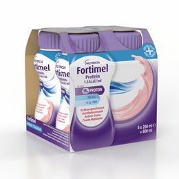 Nutricia Fortimel Protein 1.5kcal Ειδικό Συμπλήρωμα Διατροφής 4 x 200ml Φράουλα FORTIMEL Ειδική & Υγιεινή Διατροφή
