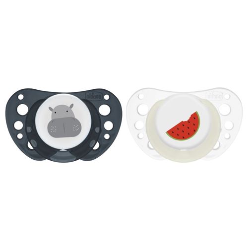 Chicco Physioforma Air Σετ Σιλικονούχες Πιπίλες 2 τμχ Για 16-36 Μηνών Γκρι-Μπλε Με Σχέδια