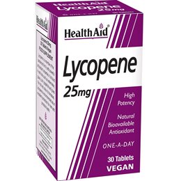 Health Aid Lycopene 25mg-Λυκοπένιο, Υγεία Προστάτη, Καρδιαγγειακού Συστήματος,30tabs HEALTH AID Προστασία 'Ηπατος
