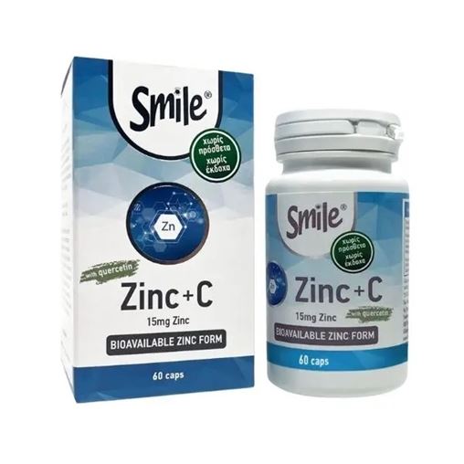 Smile Zinc & C Ψευδάργυρος 15 mg + Βιταμίνη C 500 mg για το Ανοσοποιητικό Σύστημα 60 κάψουλες