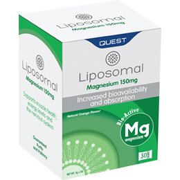 Quest Liposomal Magnesium 150mg Λιποσωμικό Μαγνήσιο Αυξημένης Απορρόφησης 30 Φακελάκια  Ενέργεια Τόνωση