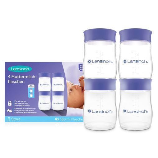 Lansinoh Breastfeeding Bottles Μπουκάλια Μητρικού Γάλακτος 4x160ml