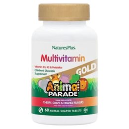 Nature's Plus Animal Parade Gold Παιδικές Πολυβιταμίνες με Γέυση Κεράσι,Πορτοκάλι,Σταφύλι 60κάψουλες NATURE S PLUS Παιδικά Συμπληρώματα