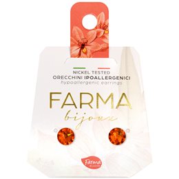 Farma Bijoux Υποαλλεργικά Σκουλαρίκια Κρύσταλλο Padparacha 6,3mm (BE58C40)   Κοσμήματα-Αξεσουάρ