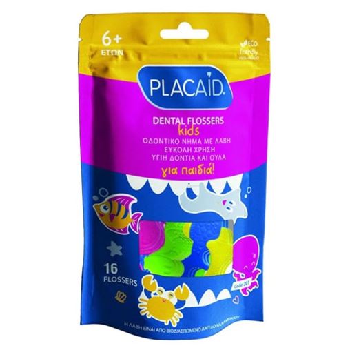 Plac Aid Dental Flossers Kids Οδοντικό Νήμα για Παιδιά 16 τμχ