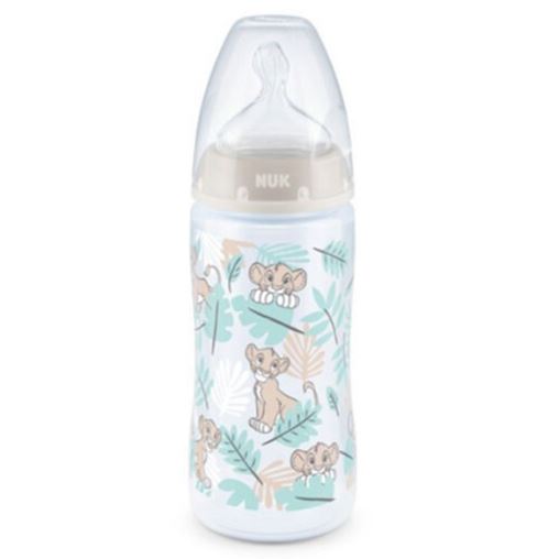 Nuk First Choice Plus Πλαστικό Μπιμπερό με Θηλή Σιλικόνης για 6-18 Μηνών Lion King 300ml