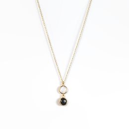 Farma Bijoux Υποαλλεργικό Κολιέ με διπλό Μαύρο & Λευκό Χαλαζία (BE1GQ12)  Κοσμήματα-Αξεσουάρ
