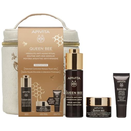 Apivita Queen Bee Absolute Anti-Aging Ritual Serum 30 ml + Cream Light Texture 15 ml + Eye Cream 5ml