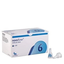 Novo Nordisk Novofine Αποστειρωμένες Βελόνες Ινσουλίνης 31G 0,25x6mm 100 τεμάχια NOVOFINE Σκαρφιστηρες
