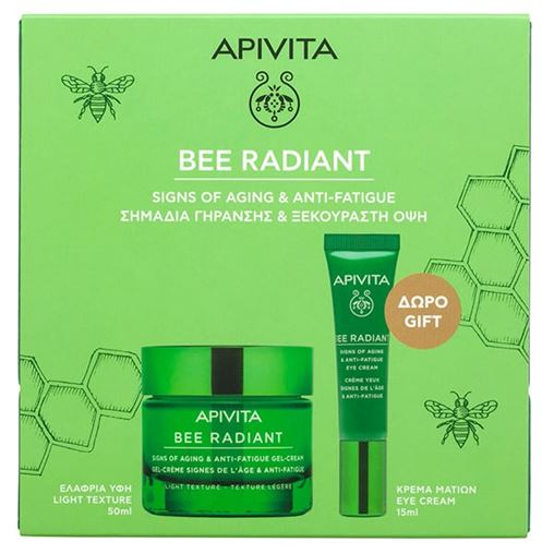 Apivita Promo Bee Radiant Signs of Aging & Anti-Fatigue Κρέμα-Gel, 50ml & Δώρο Κρέμα Ματιών, 15ml, 