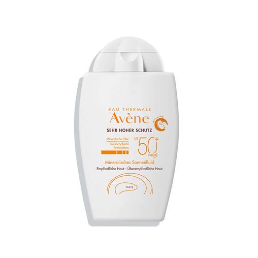 Avene Sun Mineral Fluid SPF50+ - Λεπτόρρευστη Αντιηλιακή Προσώπου για το μη Ανεκτικό Δέρμα,40ml