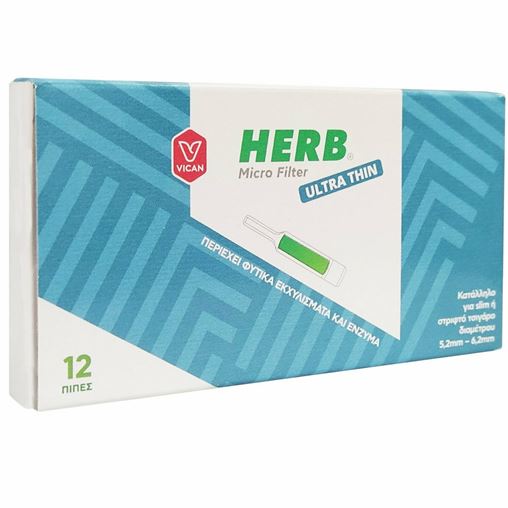 Vican Herb Micro Filter Ultra Thin 5.2mm - 6.2mm - Πίπες Slim ή Στριφτών Τσιγάρων,12τμχ
