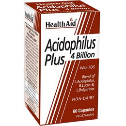 Health Aid Acidophilus Plus 4Billion- Προβιοτικά, Καλή Υγεία Εντέρου,60caps HEALTH AID Στομάχι-Έντερο