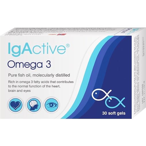 IgActive Omega 3 Αγνό Ιχθυέλαιο Μοριακής Απόσταξης, 30 Μαλακές Κάψουλες