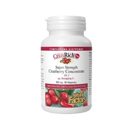 Natural Factors Cranrich 500mg Ειδικό Συμπλήρωμα Διατροφής 60 κάψουλες Cranberry NATURAL VITAMINS Ουροποιητικό