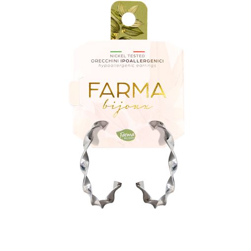 Farma Bijoux Υποαλλεργικά Σκουλαρίκια Κρίκοι Ασημί Σπιράλ 30mm (BEC904-30M)  1 τμχ