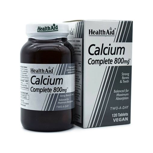 Health Aid - Calcium Complete 800mg Συμπλήρωμα Ασβεστίου για Δυνατά Οστά και Δόντια 120 tabs