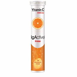 IgActive Vitamin C 1000mg με Γεύση πορτοκάλι 20 Αναβράζοντα Δισκία  IGACTIVE Bιταμίνη C