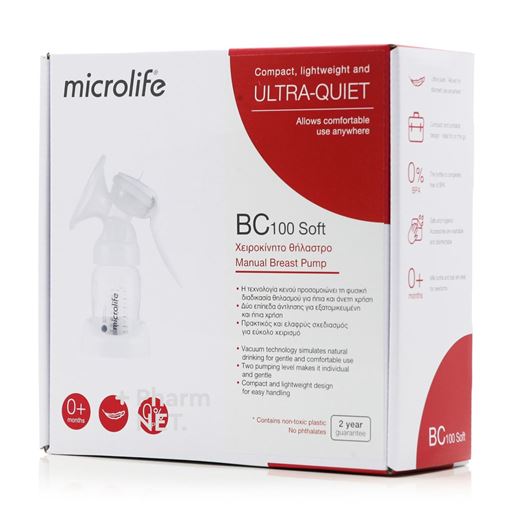 Microlife Χειροκίνητο Απλό Θήλαστρο BC100 Soft Χωρίς BPA Λευκό 180ml