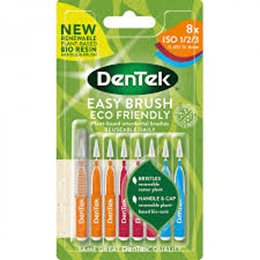 Dentek Easy Brush Μεσοδόντια Βουρτσάκια ISO 1/2/3, 0.45/0.5/0,6mm Συσκευασία Mix Μεγέθη 8τμχ ARRIANI Μεσοδόντια Βουρτσάκια
