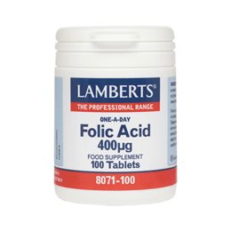 Lamberts Folic Acid 400MCG Συμπλήρωμα Διατροφής με Φολικό Οξύ, 100 tabs LAMBERTS Ύπνος-Στρες & Ψυχολογία