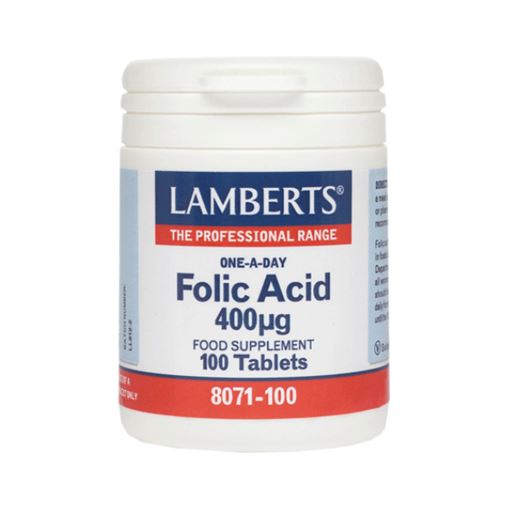 Lamberts Folic Acid 400MCG Συμπλήρωμα Διατροφής με Φολικό Οξύ, 100 tabs