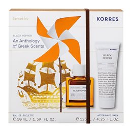 Korres Promo Pack Black Pepper Ανδρικό Άρωμα 50ml + Black Pepper Γαλάκτωμα για Μετά το Ξύρισμα 125ml KORRES Πακέτα