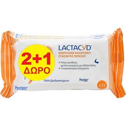 Lactacyd Promo (2+1 Δώρο) Moist Wipes Μαντηλάκια Καθαρισμού Ευαίσθητης Περιοχής 45 τεμάχια LACTACYD Καθαρισμός-Φροντίδα