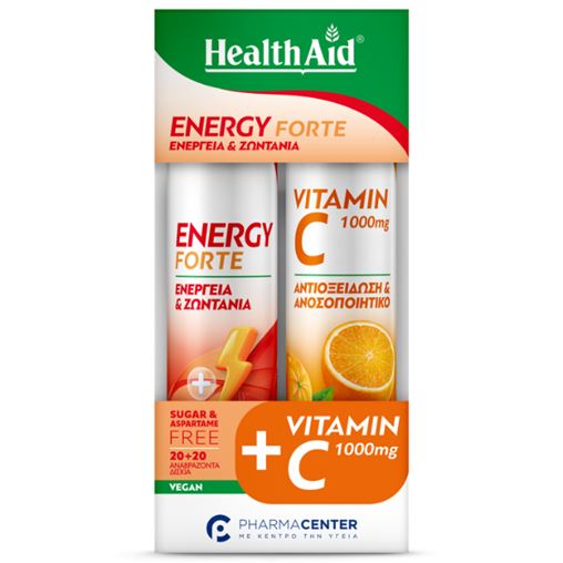 Health Aid Promo Energy Forte Tropical Fruits 20 Effer.tabs & Vitamin C 1000mg Orange 20 Effer.tabs