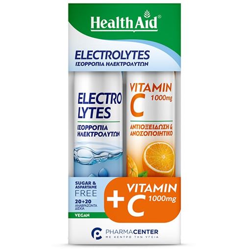 Health Aid Promo Electrolytes 20 Αναβράζοντα Δισκία & Vitamin C 1000mg 20 Αναβράζοντα Δισκία