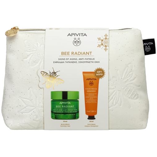 Apivita Bee Radiant Signs of Aging & Anti-Fatigue Κρέμα Πλούσιας Υφής50ml +Δώρο Face Mask Orange50ml