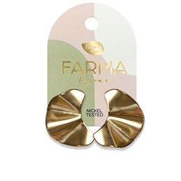 Farma Bijoux Υποαλλεργικά Σκουλαρίκια Βεντάλια Χρυσά 23x13mm (BEG015)   Κοσμήματα-Αξεσουάρ