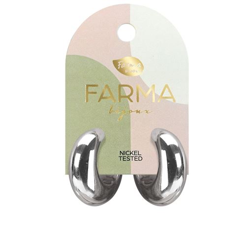  Farma Bijoux Υποαλλεργικά Σκουλαρίκια Κρίκοι Ασημί 28mm (BEWOW1) 