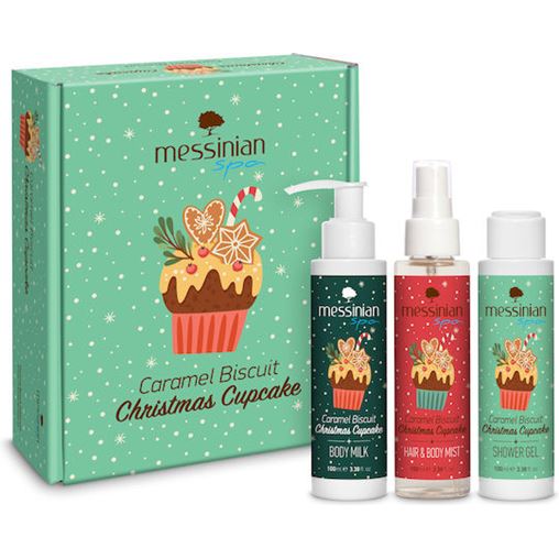 Messinian Spa XMS Box Caramel-Biscuit Cupcake Σετ Περιποίησης για Καθαρισμό Σώματος & Ενυδάτωση 3τμχ