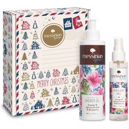 Messinian Spa Xmas Box Orange + Vanilla Orchid +Blueberry: Shower Gel 300ml + Hair & Body Mist 100ml MESIND Πακέτα