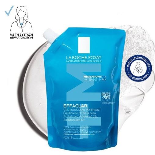 La Roche Posay Effaclar Refill Gel Καθαρισμού Προσώπου για Ακνεϊκές Επιδερμίδες 400ml