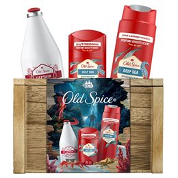 Old Spice Deep Sea Stick 50ml+Sh.Gel 250ml+A/S Captain 100ml+Ξύλινο κουτί OLD SPICE Πακέτα