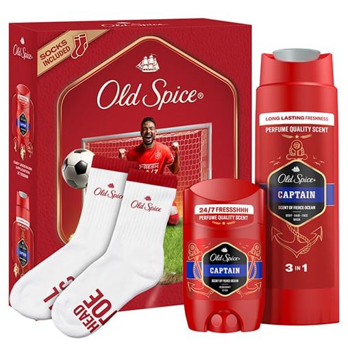 Old Spice Footballer Σετ Δώρου Για Άνδρες Με Captain Αποσμητικό Στικ, Αφρόλουτρο & Κάλτσες