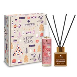 Messinian Spa Xmas Box Αρωματικό Χώρου Melomakarono 50ml + Hair & Body Mist Vanilla Macadamia 100ml MESSINIAN SPA Πακέτα