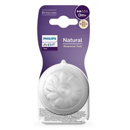 Philips Natural Response Θηλές από Σιλικόνη Αργής Ροής για 0+ μηνών 2τμχ AVENT Θηλές