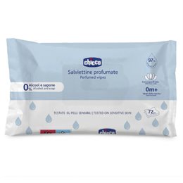 Chicco Perfumed Wipes Μωρομάντηλα με 97% Νερό Χωρίς Καπάκι, 72τεμ CHICCO Μωρομάντηλα