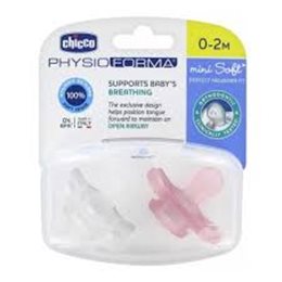 Chicco Πιπίλα Mini Soft 0-2M PhysioForma Ροζ 2τμχ CHICCO Πιπίλες