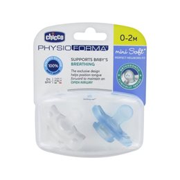 Chicco PhysioForma Πιπίλα Mini Soft 0-2Μ Σιελ 2τμχ CHICCO Πιπίλες