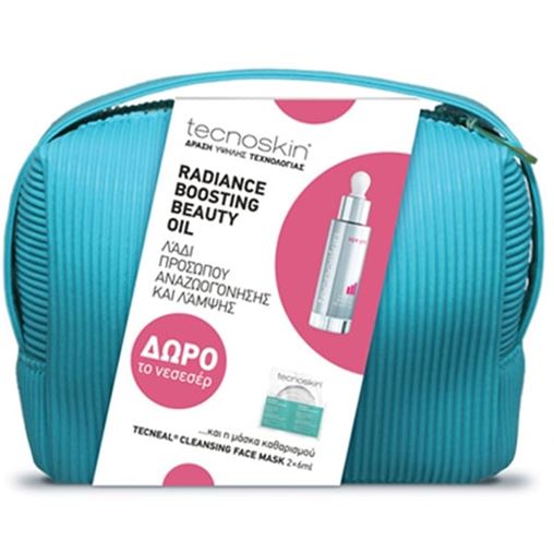 Tecnoskin Radiance Boosting Beauty Oil 30 ml + Cleansing Face Mask 2 x 6 ml + Δώρο Νεσεσέρ