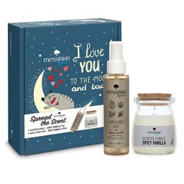 Messinian Spa Promo I Love You Yo The Moon Spicy Vanilla Hair & Body Mist 100ml & Candle 75gr MESSINIAN SPA Gift Ideas