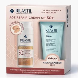 Rilastil Promo Age Repair Anti-Age Tinted Protective Cream SPF50+ 50ml& Δώρο Aqua Face Cleancer 50ml RILASTIL Αντηλιακά Σετ