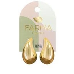Farma Bijoux Υποαλλεργικά Σκουλαρίκια Χρυσές Μεγάλες Σταγόνες 30mm ORION Κοσμήματα-Αξεσουάρ