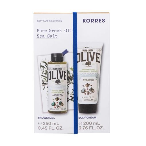 Korres Pure Greek Olive Sea Salt Shower Gel 250 ml + Body Cream 200 ml